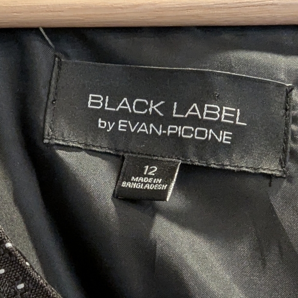 Black Label by Evan-Picone Black with White Polka Dots Dress - Picture 3 of 3